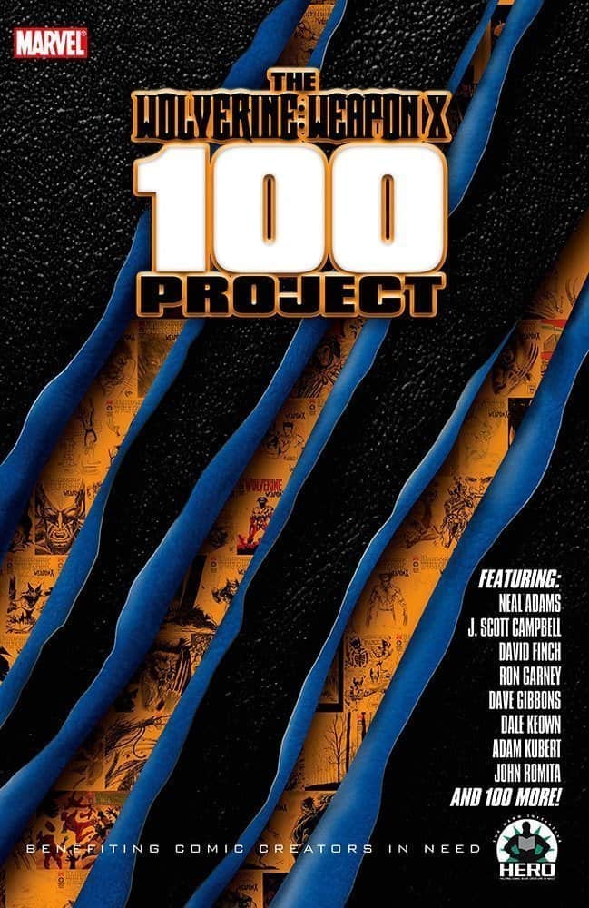 Illustration of Wolverine Weapon X Project comic book with torn blue strips.