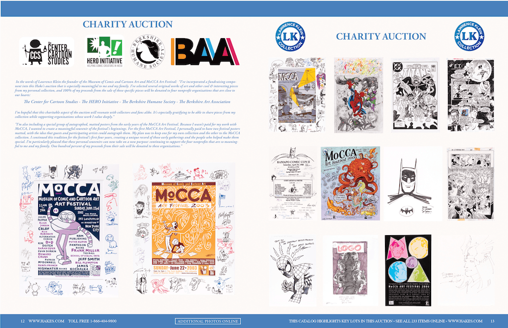 Collection of comic book art posters for Hero Initiative charity auction.