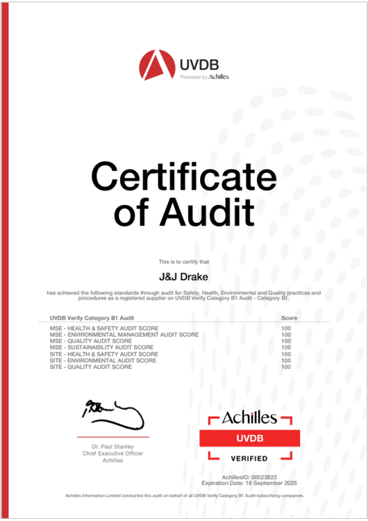 Certificate of Audit