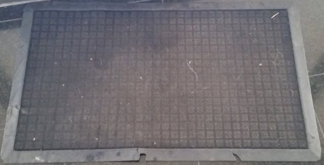 Top of mat inside entrance (lobby) to office building.