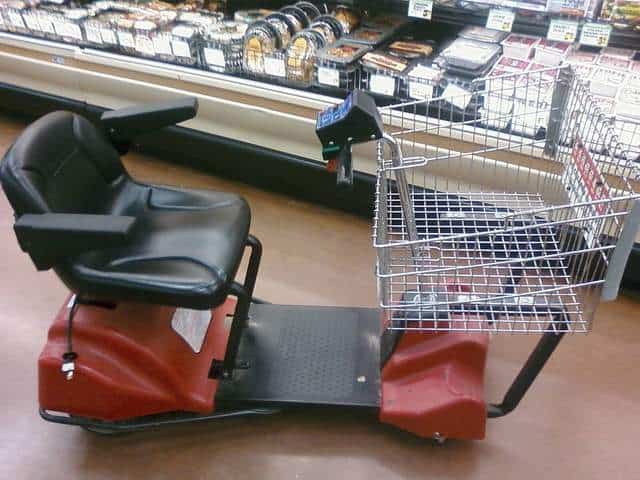 Powered motor cart a supermarket