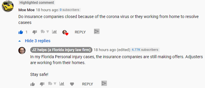 Are insurance companies closed because of the Coronavirus or are they working from home to resolve claims?