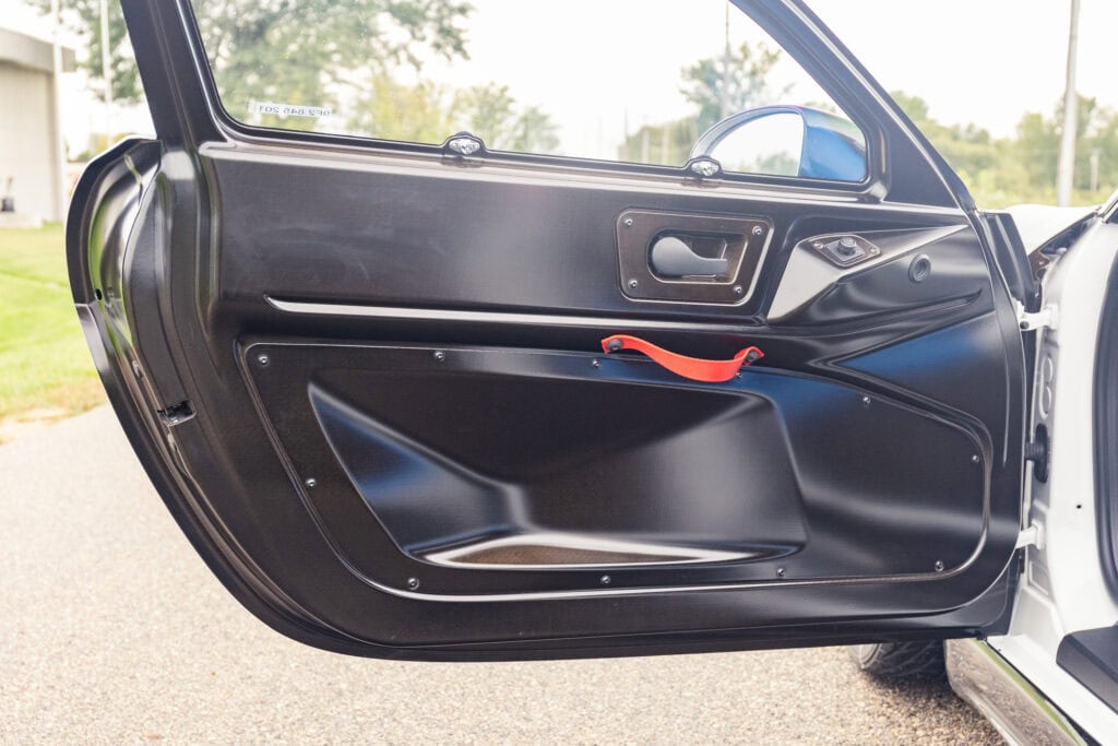 Close-up of car door interior at Kellymoss 2025 GT4 Clubsport RS.