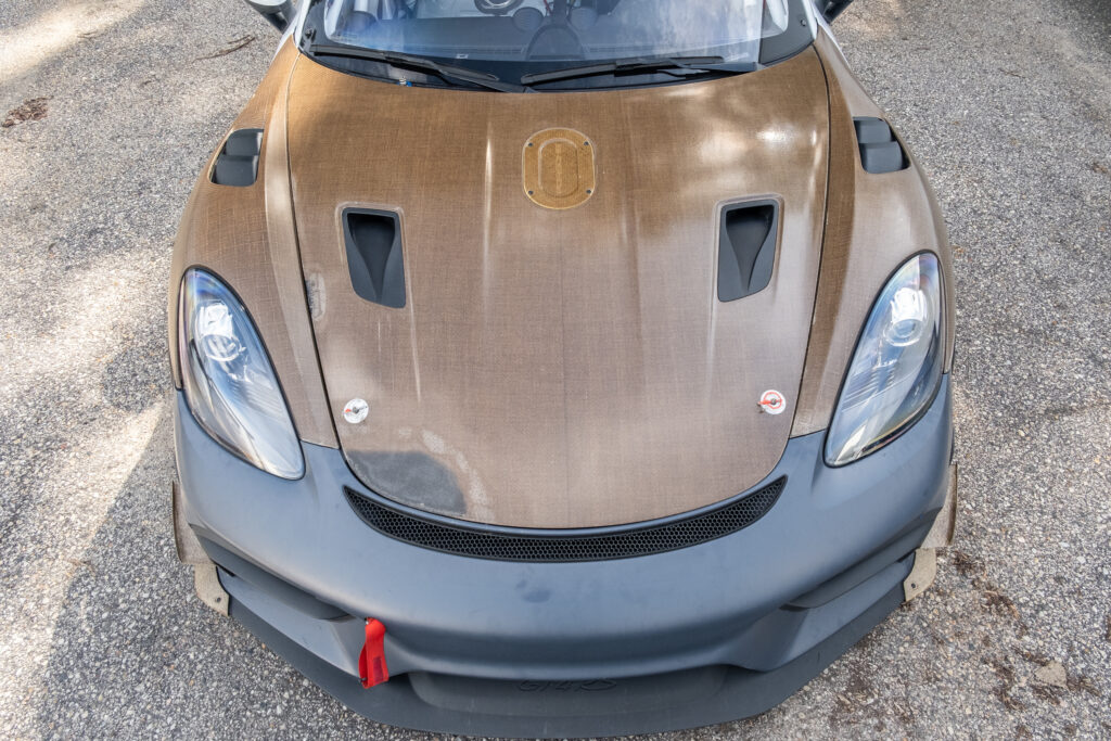 Close-up of the front of a Kellymoss 2023 GT4 Clubsport RS race car.