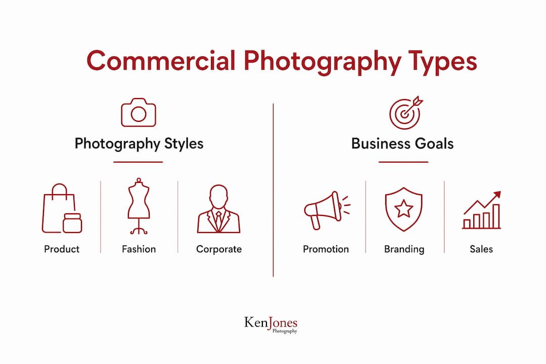 Infographic contrasting photography styles and goals
