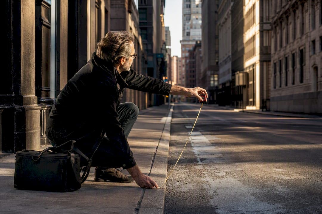 Location scout assessing NYC production access