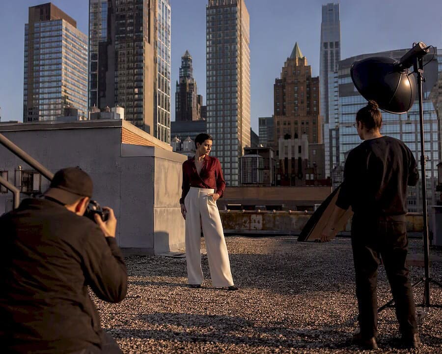 Fashion production on Manhattan rooftop
