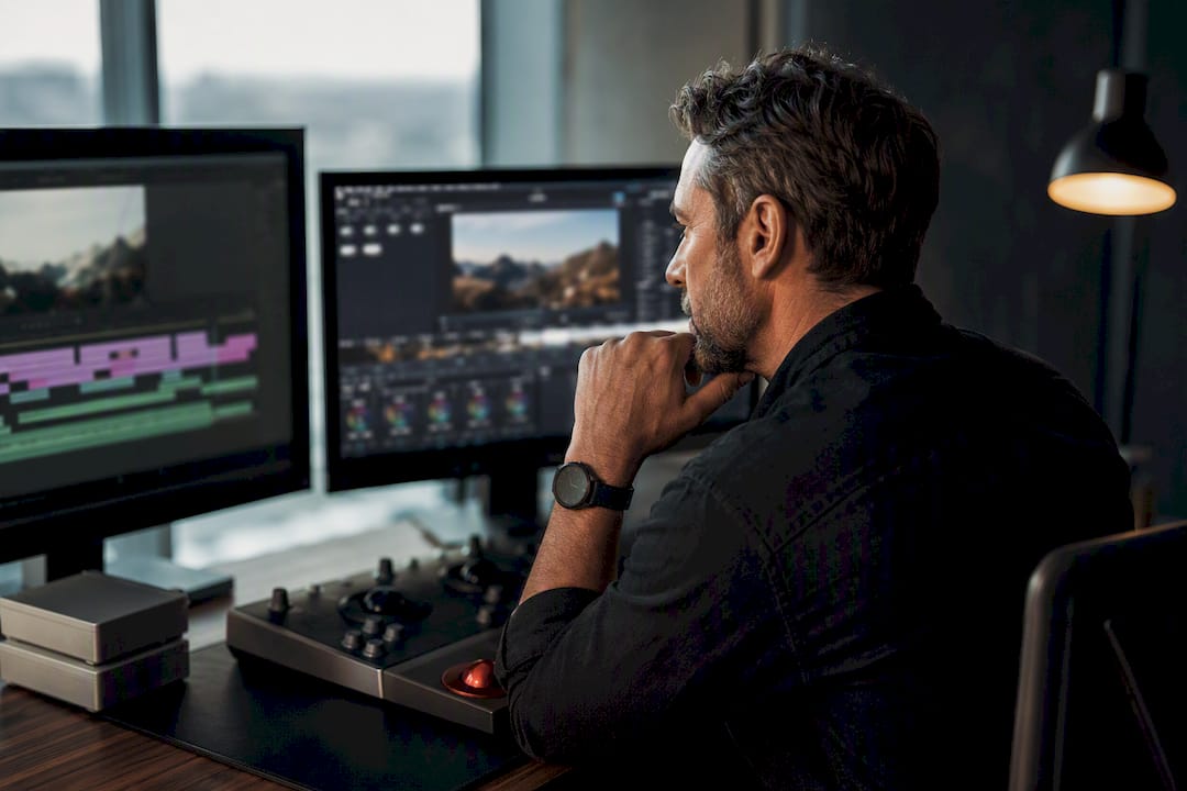 Editor comparing post-production workflows