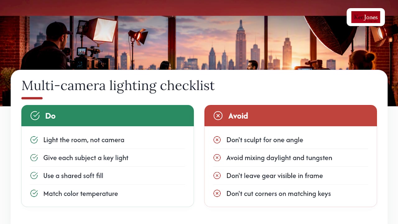 How Should Lighting Work Across Multiple Camera Angles? — overview diagram
