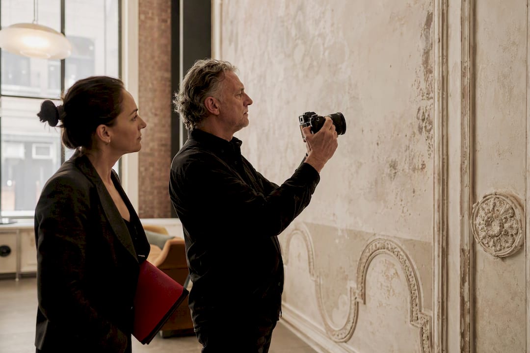 Production team inspecting a shoot location