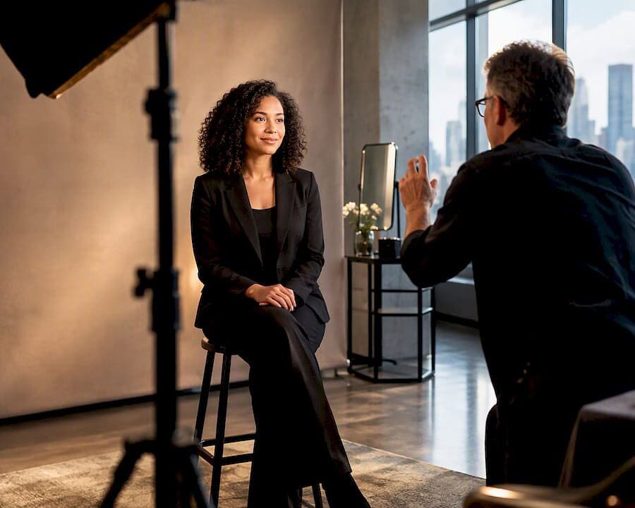 Efficient onsite corporate headshot setup