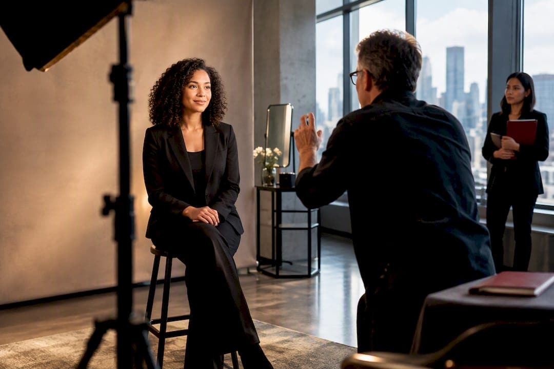 Efficient onsite corporate headshot setup