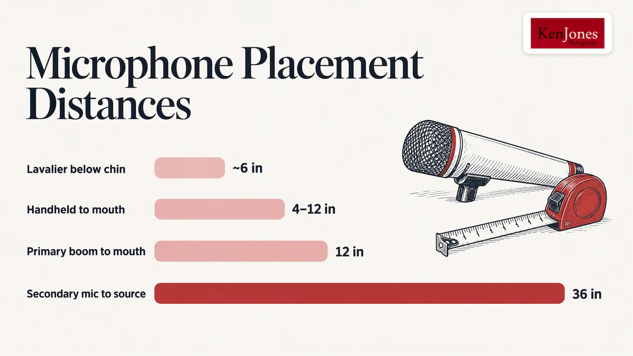 Interview microphone placement distances and angles