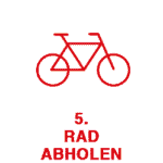 Fahrrad im roten Design für Radabholung bei Zweirad Kißkalt Nürnberg.