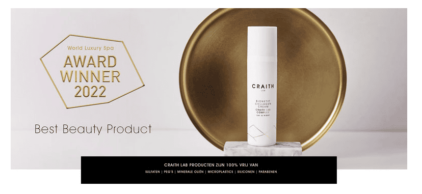 Hochwertiges Kosmetikprodukt von Craith Lab, ausgezeichnet mit dem World Luxury Spa Award 2022.