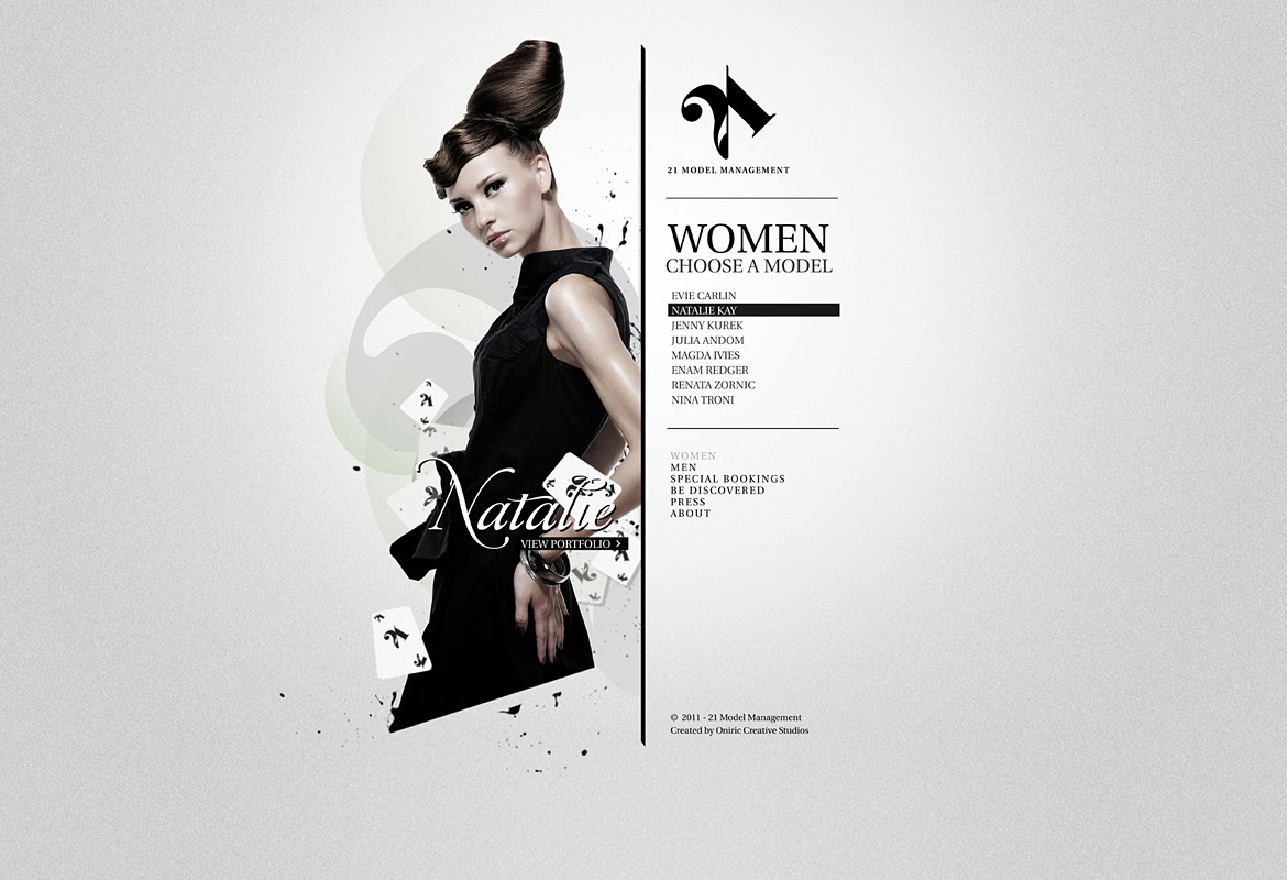 A woman in a black dress with a styled updo, surrounded by abstract shapes and text about a model competition.