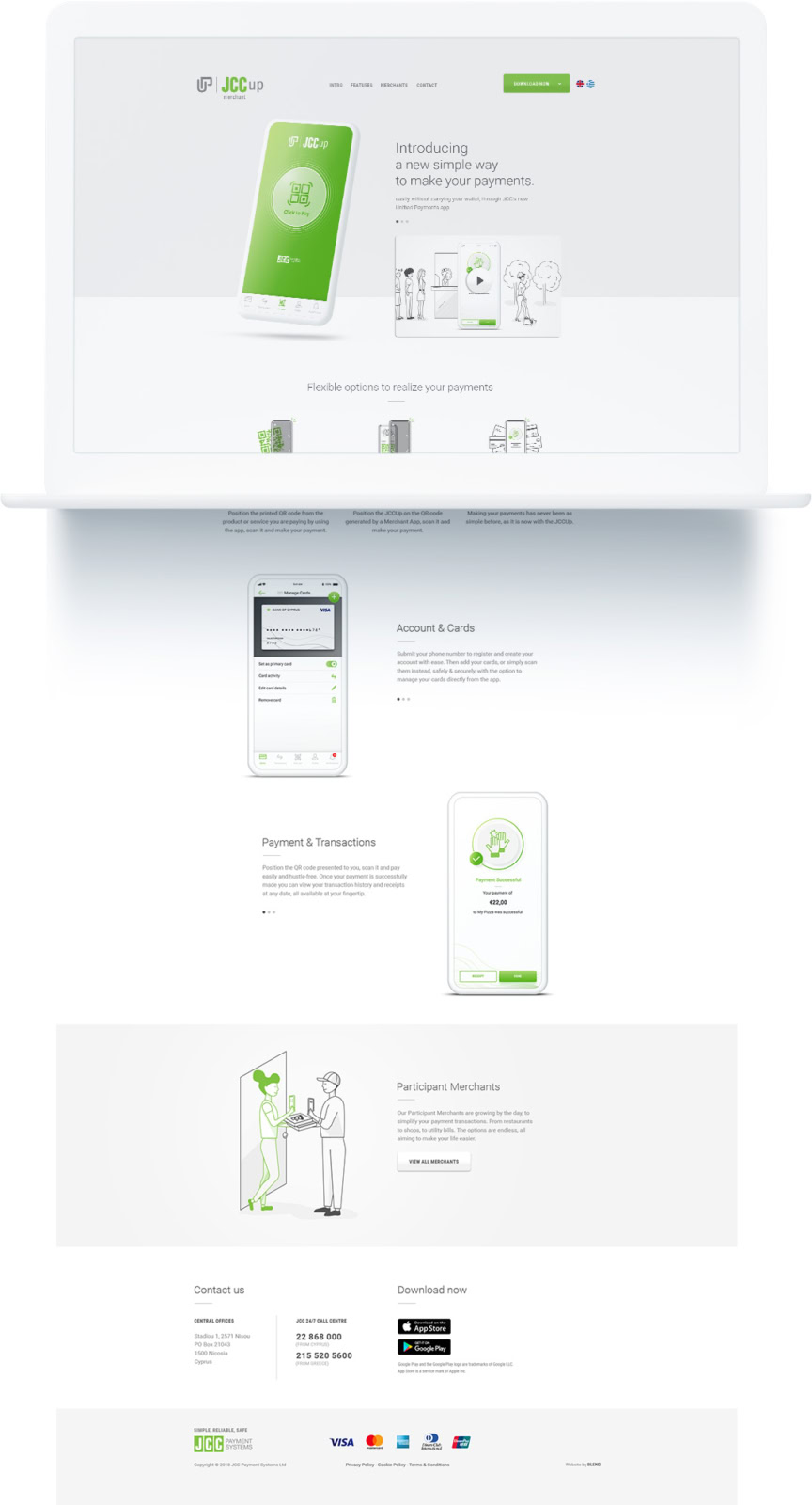 A mobile phone displaying a digital payment app with icons for transactions and account management.