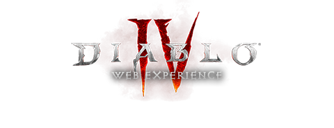 Diablo IV Web Experience logo with red and black colour scheme and stylised text.