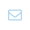 A simple blue envelope icon on a black background.