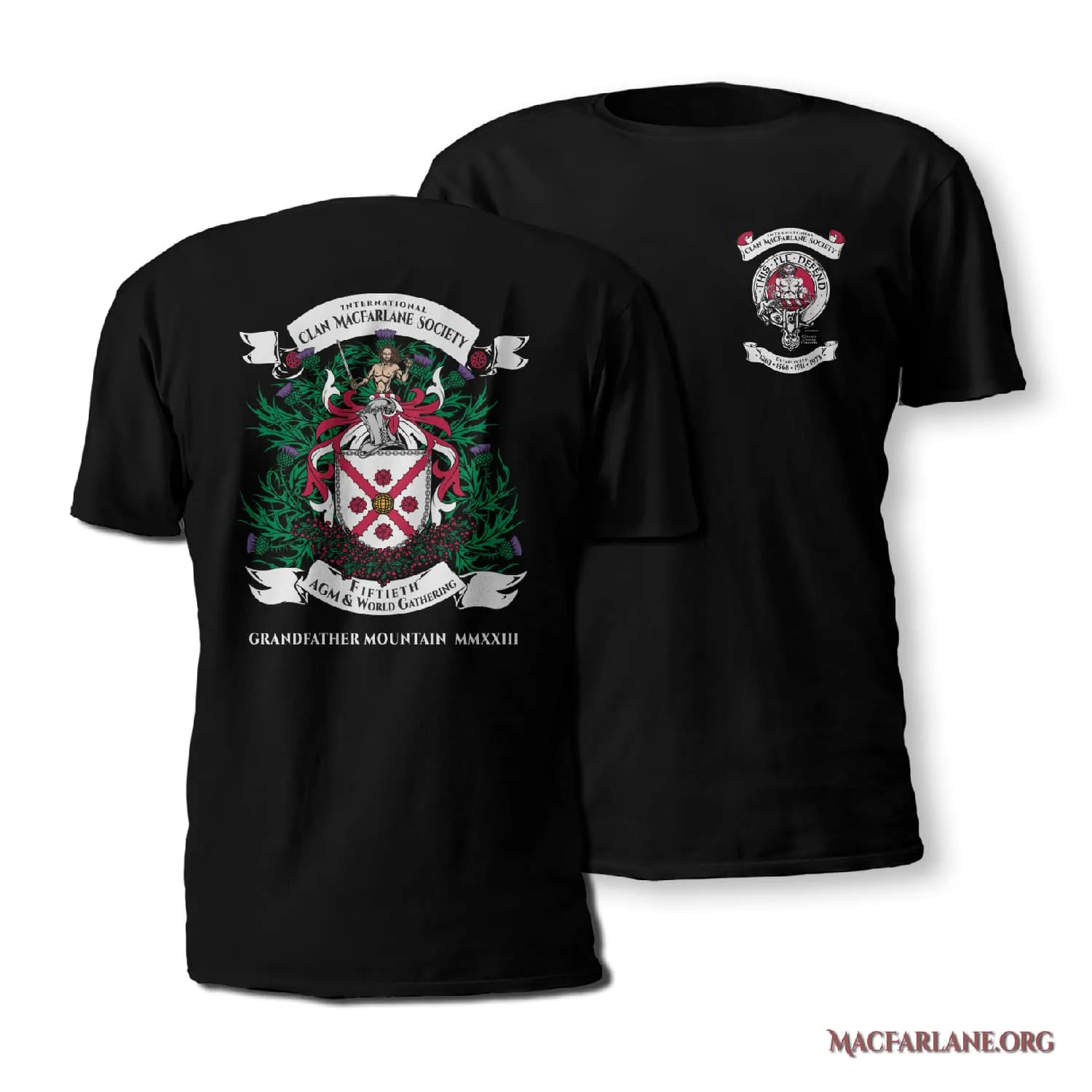 Clan MacFarlane 50th World Gathering & AGM Limited Edition Commemorative T-shirt