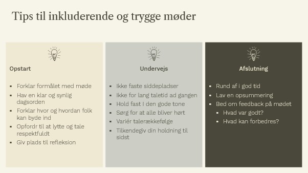 inkluderende møder