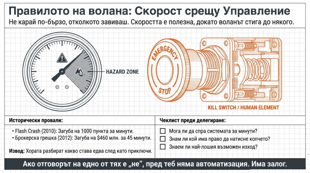 Правилото на волана: по-бързо може, но не по-бързо от управлението