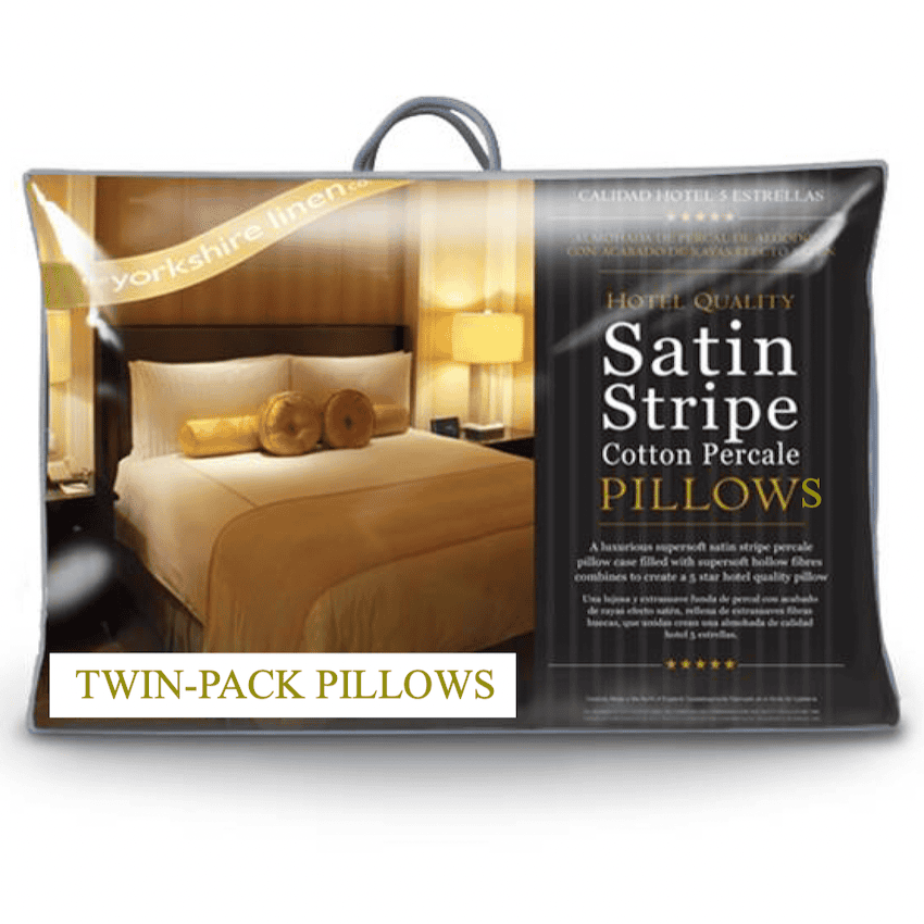Hotel Satin Stripe Twin-Pack Pillows