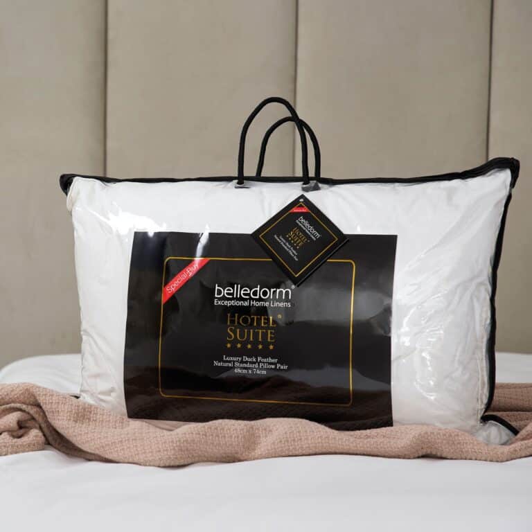 Softened duck feather pillow pair