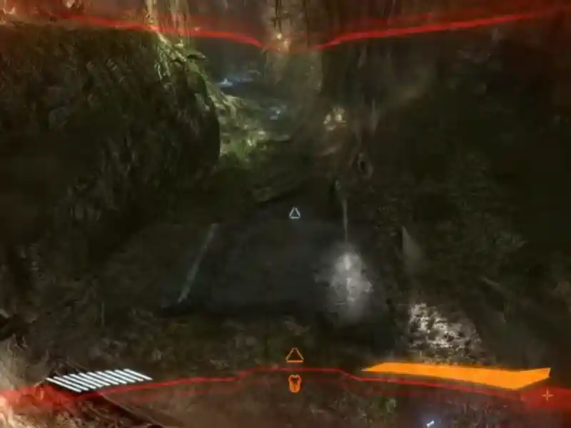 aliens-vs-predator-ps3-modo-predator Vista del Predator usando su camuflaje óptico en Aliens vs Predator PS3, mostrando su poder y tecnología avanzada en la caza