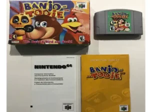 Caja y manual originales del juego Banjo-Tooie N64, edición completa para colección retro