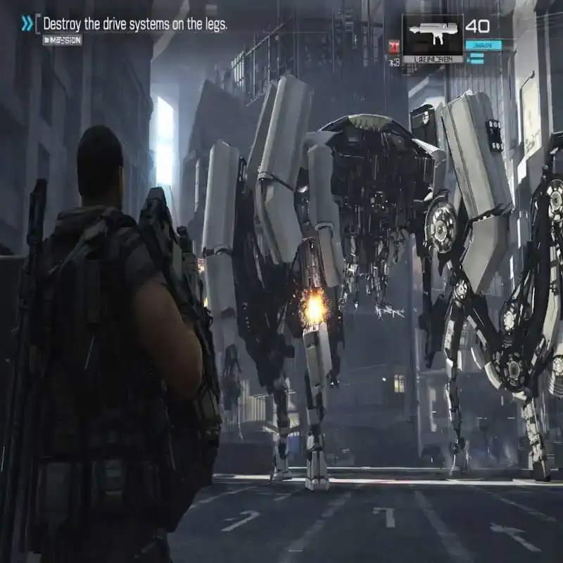 Gameplay de Binary Domain PS3 con robots enemigos Gameplay de Binary Domain en PS3 mostrando combate contra robots
