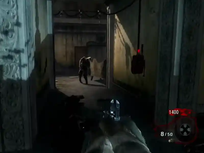 call-of-duty-black-ops-ps3-zombies Modo Zombies en Call of Duty Black Ops PS3 con jugadores enfrentando hordas en el mapa Kino der Toten