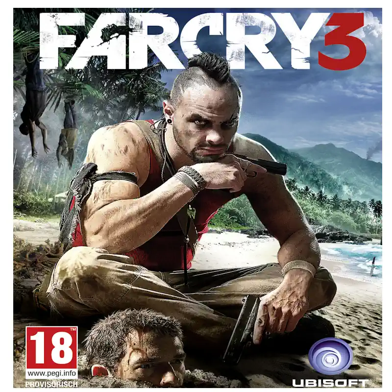 far-cry-ps3-portada-juego 🎮 Portada oficial del juego Far Cry PS3 con gráficos impresionantes y ambiente tropical de acción