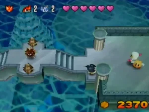 Gameplay de Bomberman 64 The Second Attack mostrando niveles espaciales, batallas y gráficos 3D en Nintendo 64
