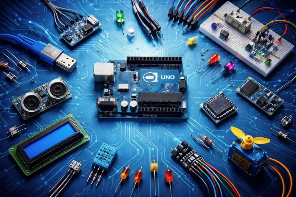 Componentes electrónicos y módulos de robótica para proyectos Arduino