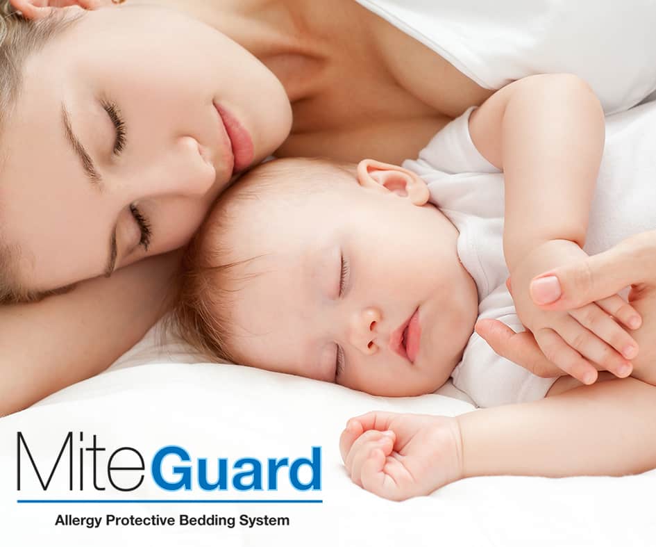 MiteGuard Dust Mite Bedding Range with mattress, doona and pillow covers on bed