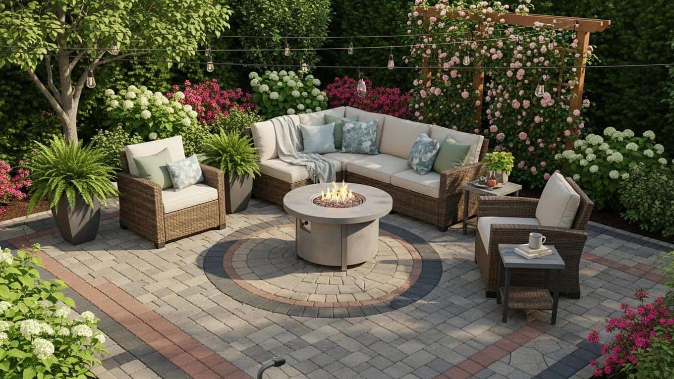 Stunning patio with interlocking pavers highlighting outdoor design possibilities