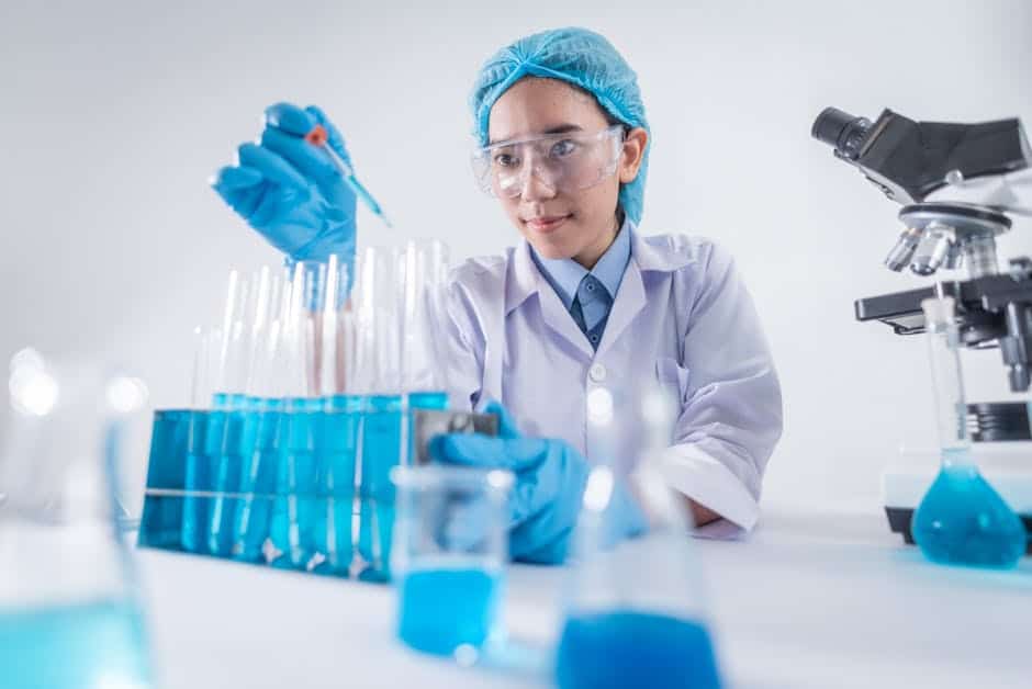 Fertility specialist conducting tests in a modern laboratory at Nandi IVF.