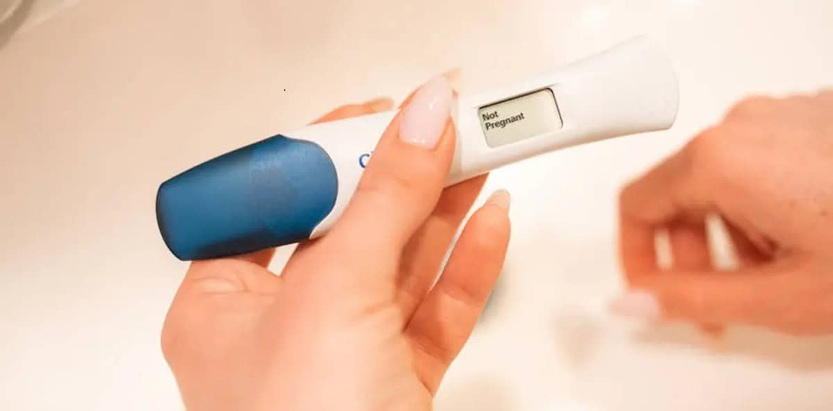 Pregnancy test with 'Not Pregnant' result for fertility testing.