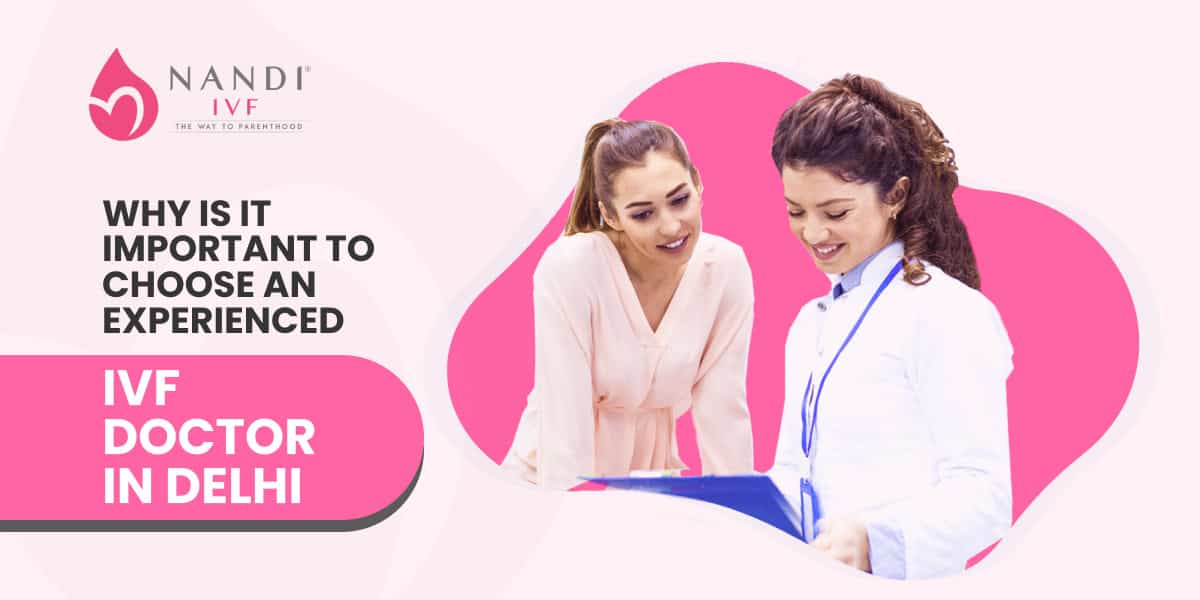 Two women discussing IVF treatment with a doctor in Delhi.