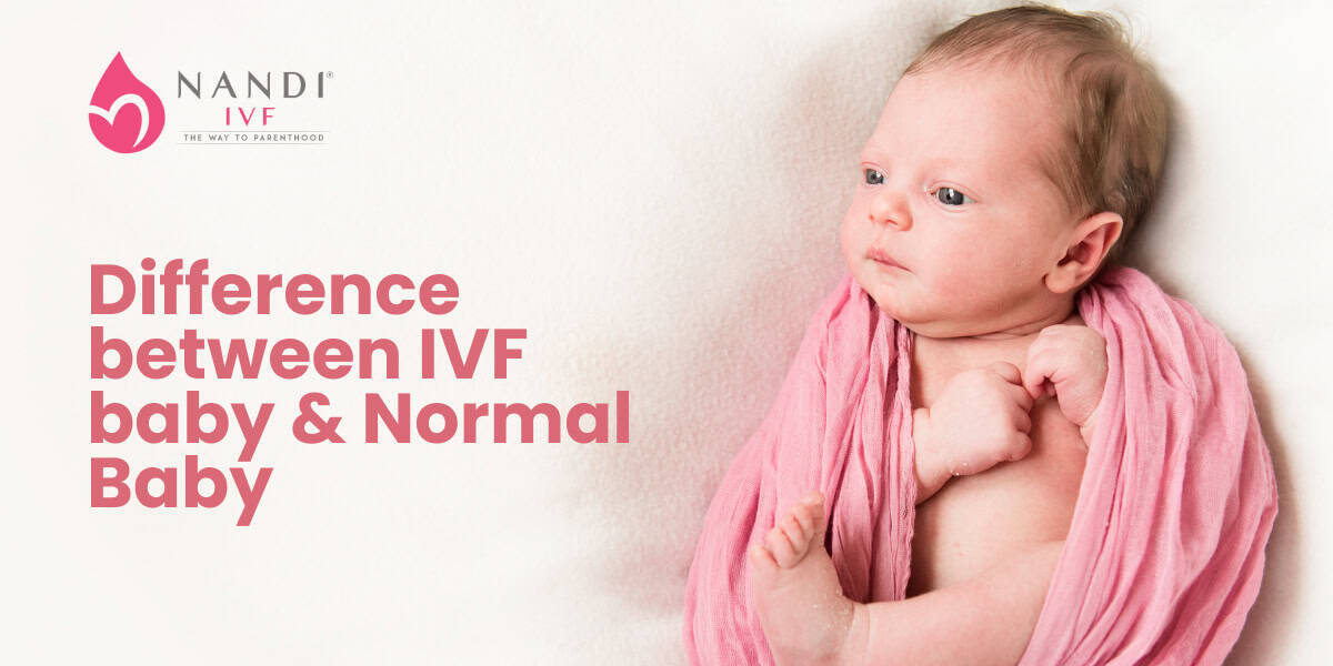 Adorable baby with pink blanket, representing IVF and normal babies comparison.