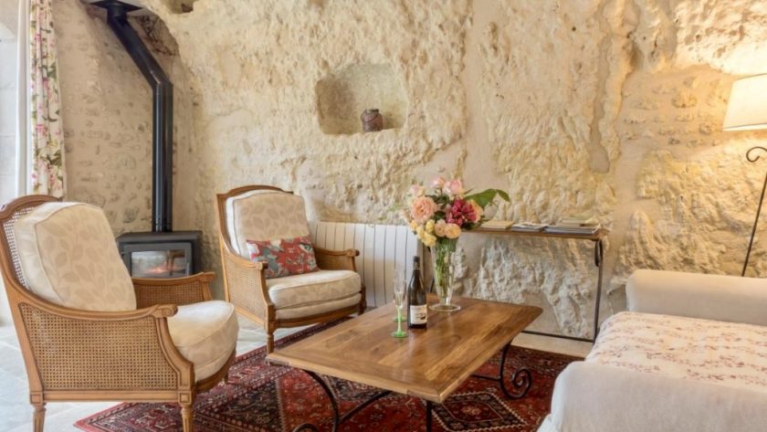 Gîte De La Rochère woonkamer Loire Frankrijk