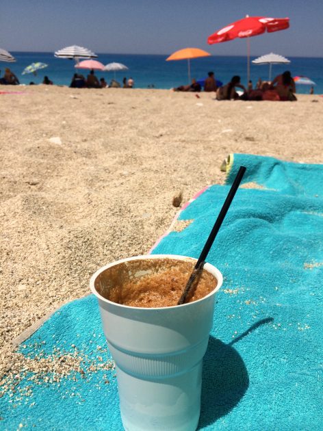 Milos Beach bij Agios Nikitas op Lefkas, Griekenland