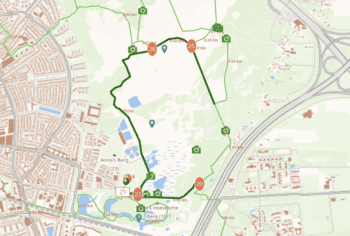 Rondje Laarder Wasmeer Hilversum Laren route op de kaart
