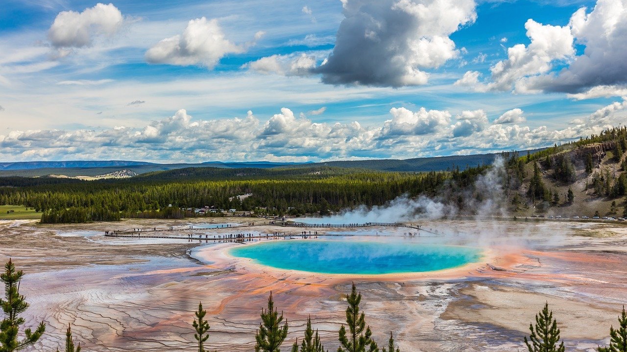 Yellowstone National Park, een van de mooiste nationale parken in Amerika Wyoming