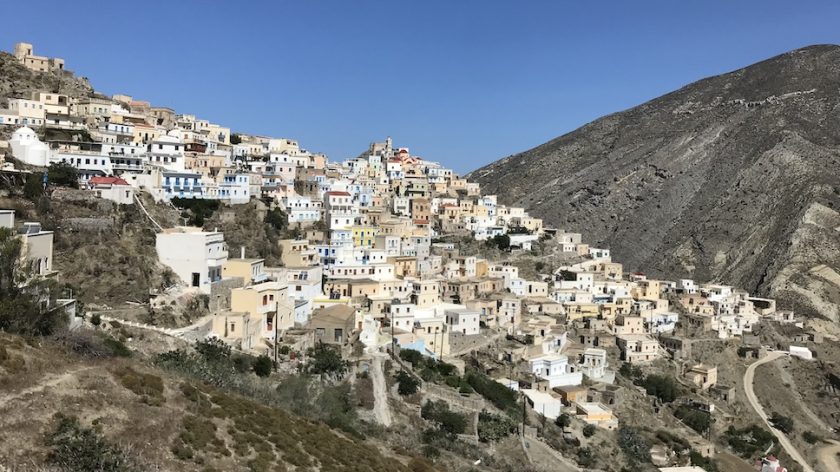 bergdorpje Olympos op Karpathos, Griekenland