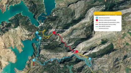 Caminito del Rey kaart zonas-de-aparcamiento