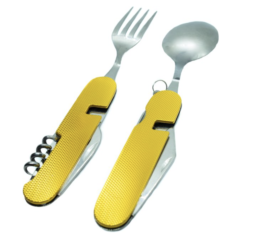 Kampeerspullen survival multitool bestek