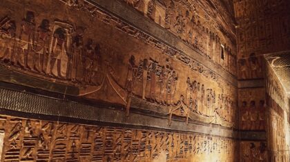 Hierogliefen in de tombe van Seti I in de vallei der koningen Egypte