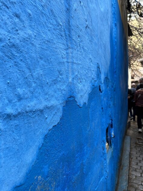 Fez medina blauwe muur